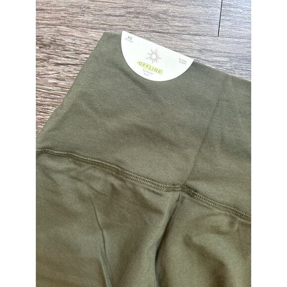 NWT OFFLINE By Aerie OG Hi-Rise Legging In Olive Green Size XS - Picture 6 of 6